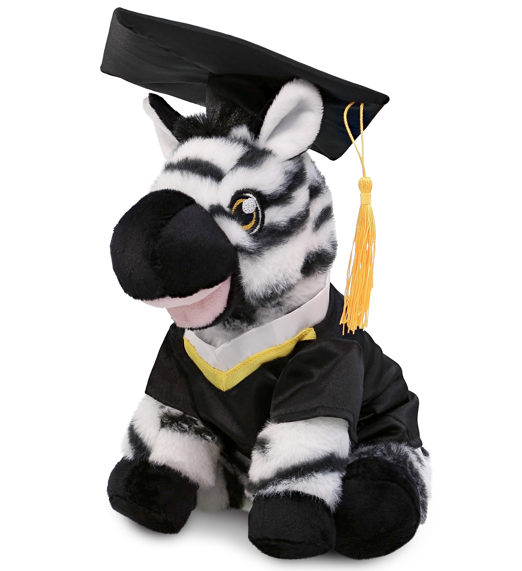 PLUSH GRADUATION - ECO FRIENDLY SUPER-SOFT PLUSH - ZEBRA 9"
