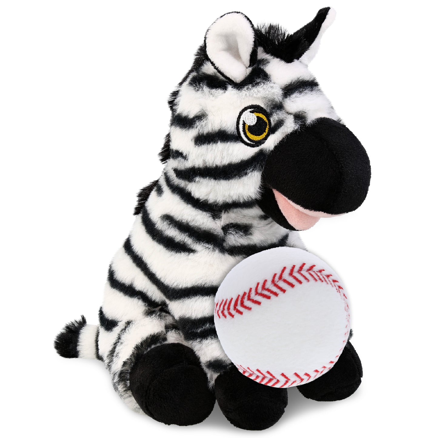 ECO FRIENDLY SUPER-SOFT PLUSH - ZEBRA 9" With Baseball Plush