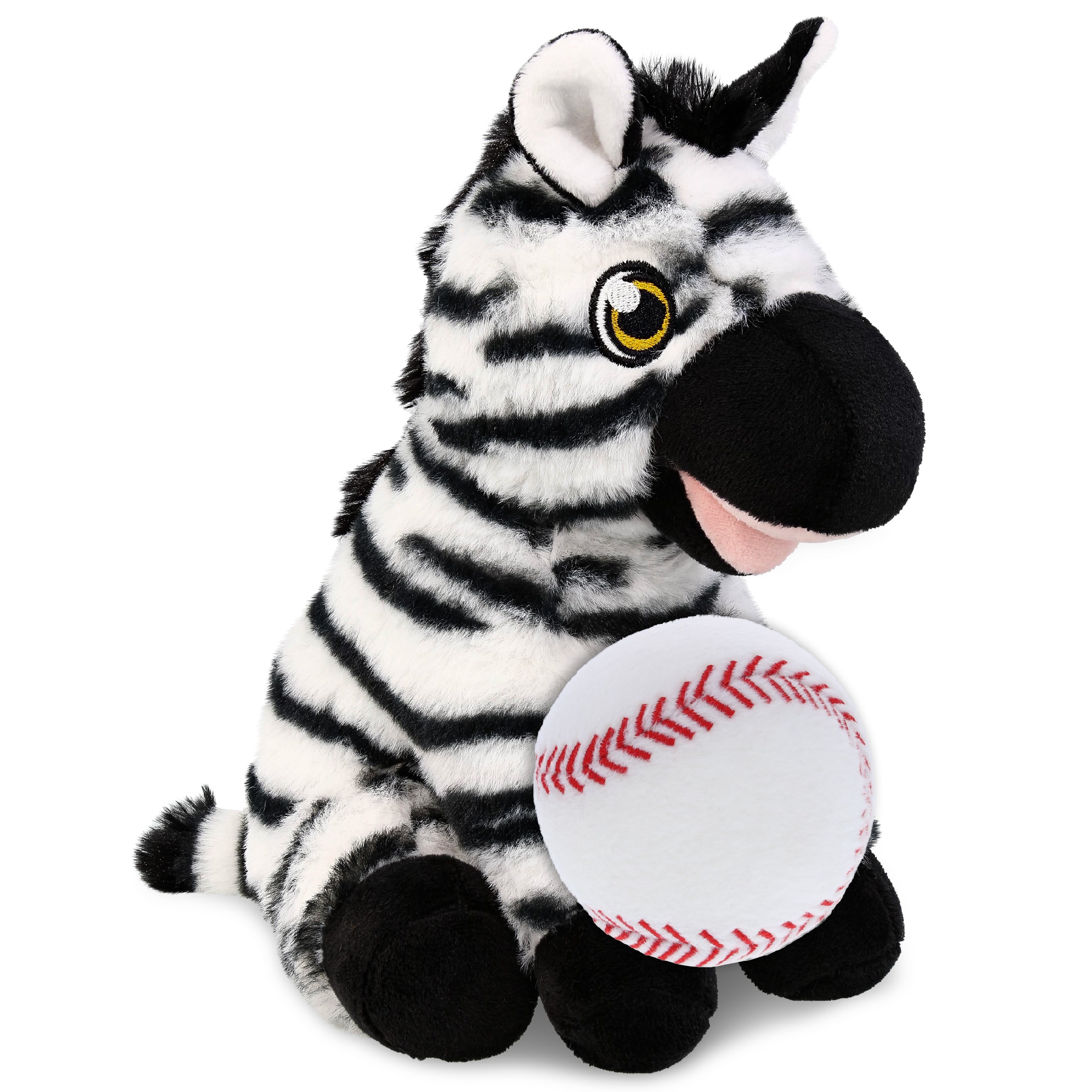 ECO FRIENDLY SUPER-SOFT PLUSH - ZEBRA 9" With Baseball Plush
