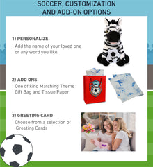 ECO FRIENDLY SUPER-SOFT PLUSH - ZEBRA 9" With Soccer Plush