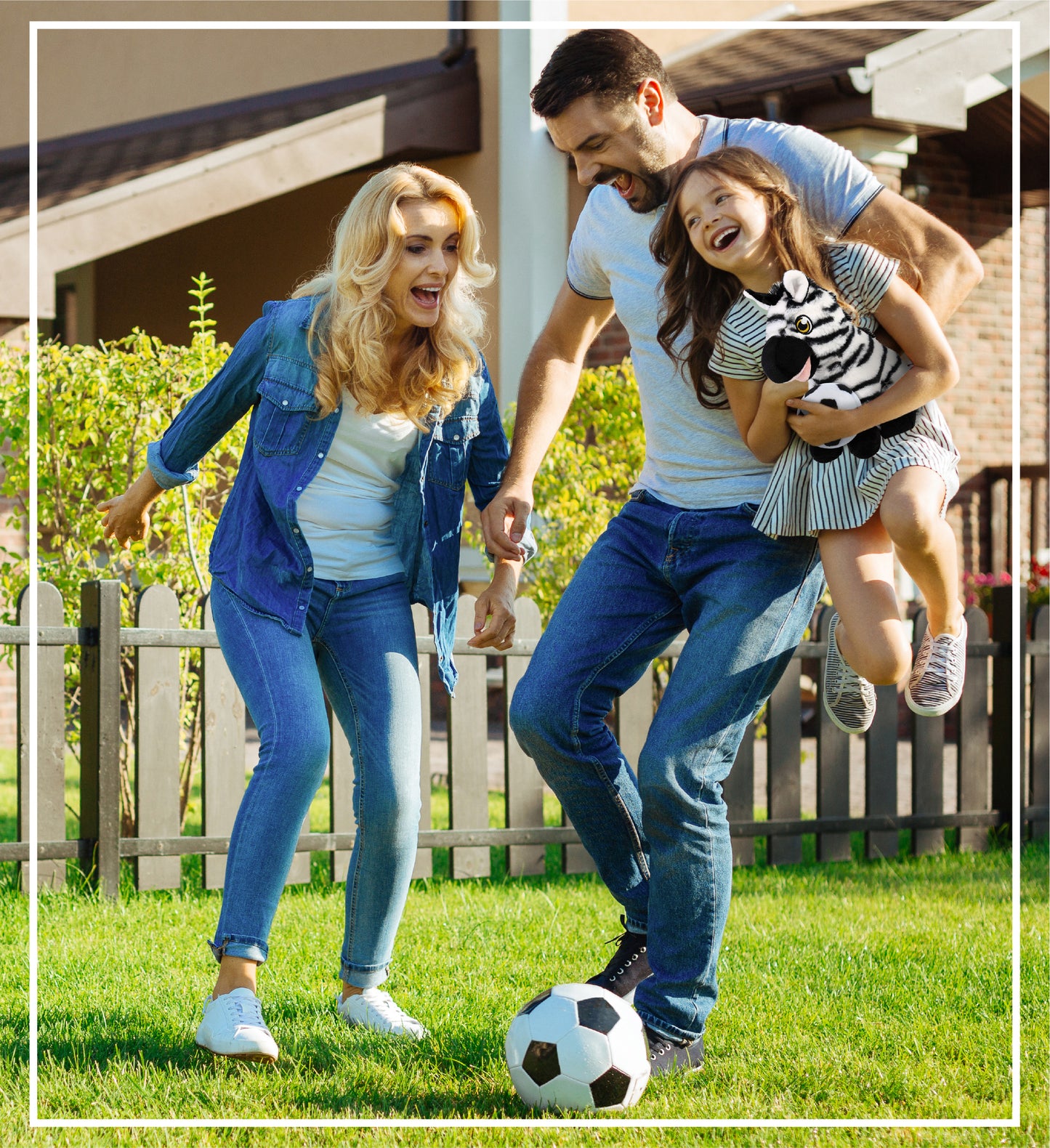 ECO FRIENDLY SUPER-SOFT PLUSH - ZEBRA 9" With Soccer Plush