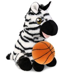 ECO FRIENDLY SUPER-SOFT PLUSH - ZEBRA 9" With Basketball Plush