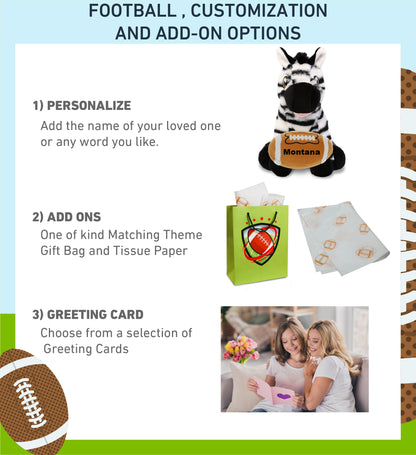 ECO FRIENDLY SUPER-SOFT PLUSH - ZEBRA 9" With Football Plush