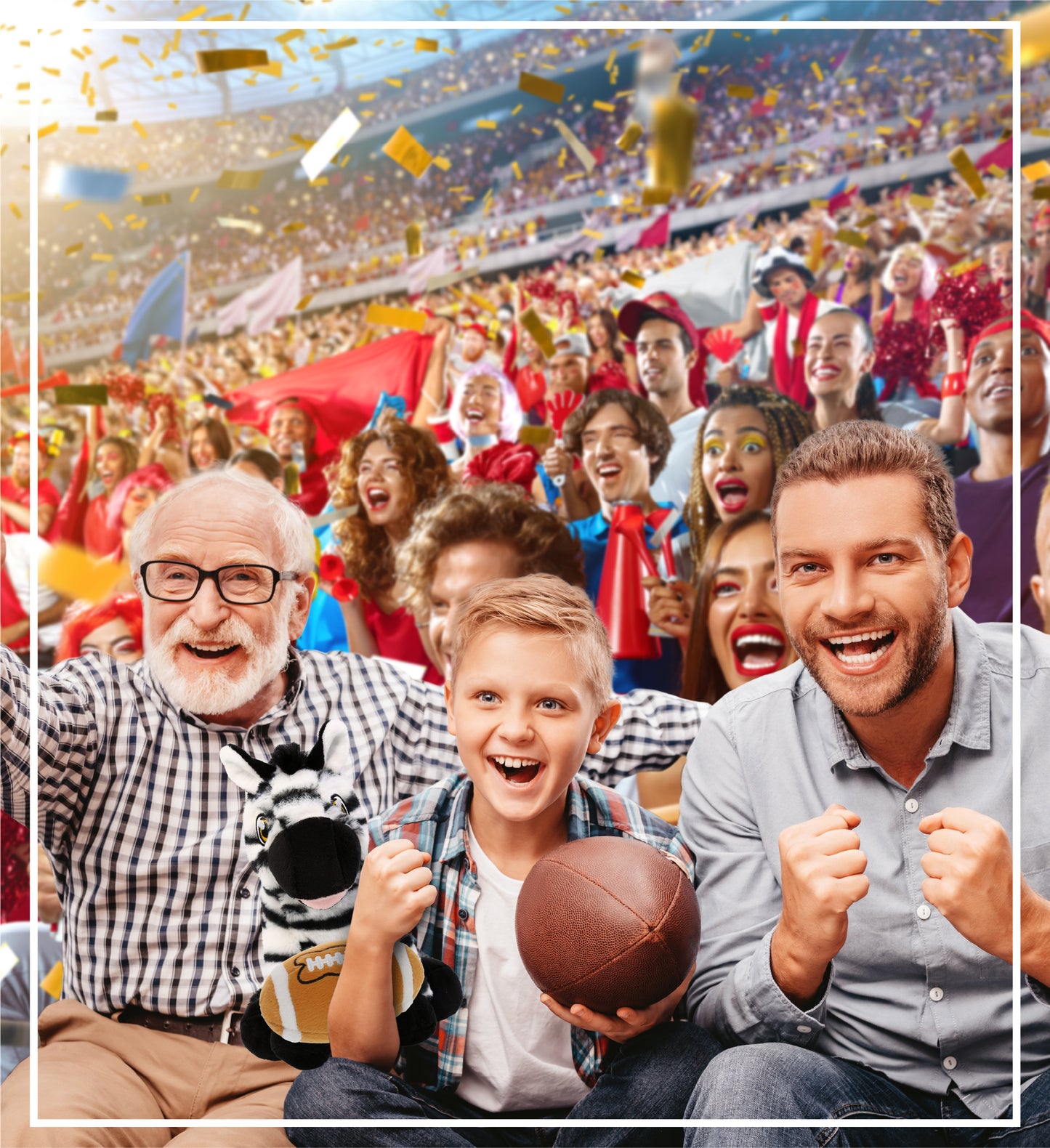 ECO FRIENDLY SUPER-SOFT PLUSH - ZEBRA 9" With Football Plush