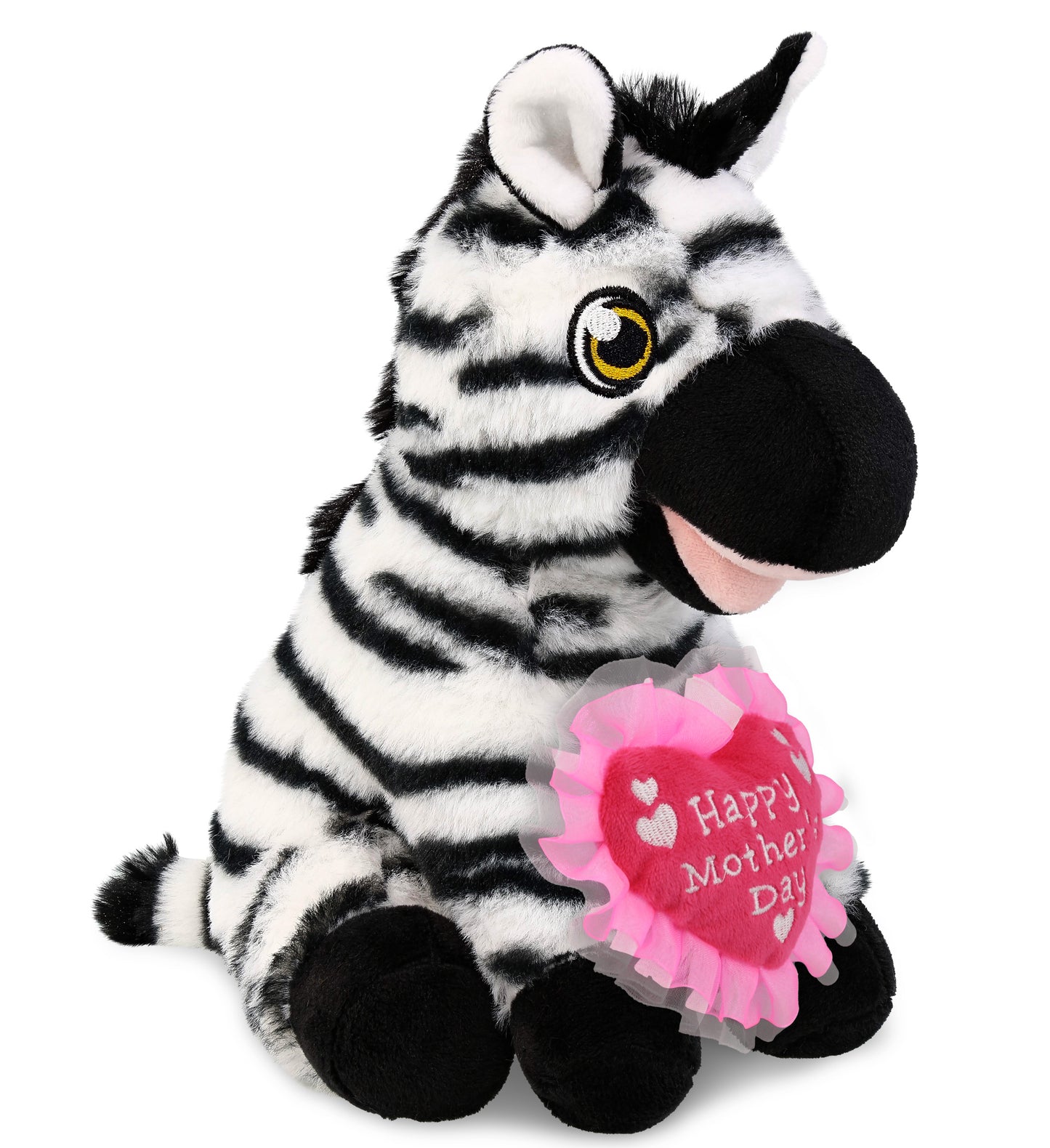 PLUSH MOTHERS DAY HEART - ECO FRIENDLY SUPER-SOFT PLUSH - ZEBRA 9"