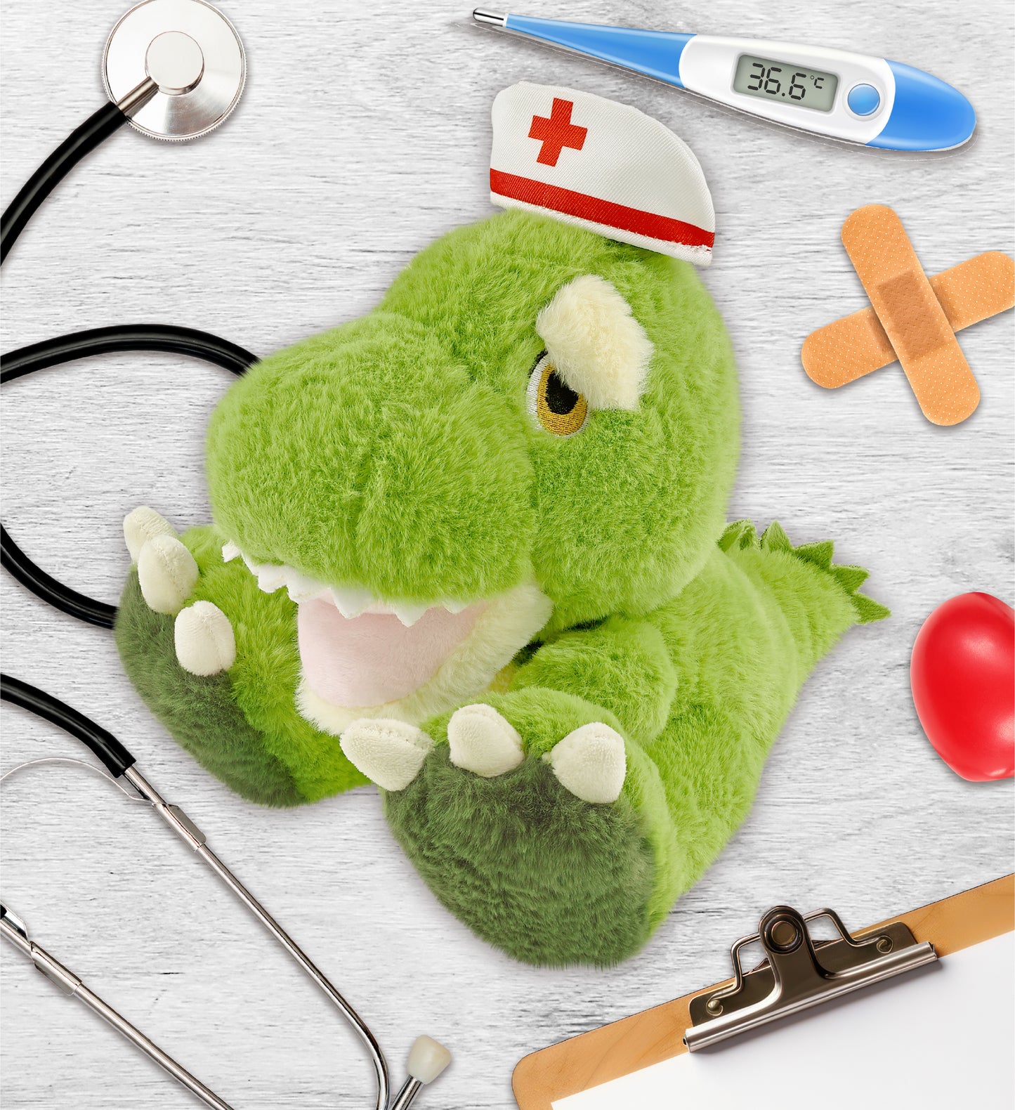 ECO FRIENDLY SUPER-SOFT PLUSH - T-REX DINOSAUR 9" NURSE
