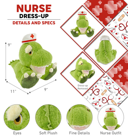ECO FRIENDLY SUPER-SOFT PLUSH - T-REX DINOSAUR 9" NURSE