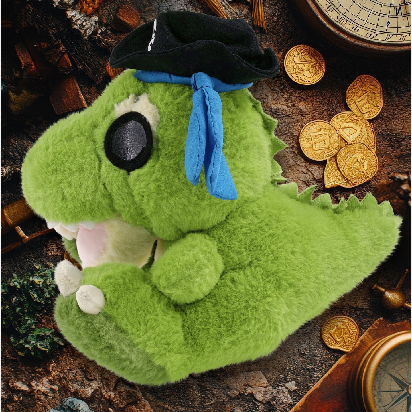 ECO FRIENDLY SUPER-SOFT PLUSH - T-REX DINOSAUR 9" PIRATE DRESS UP