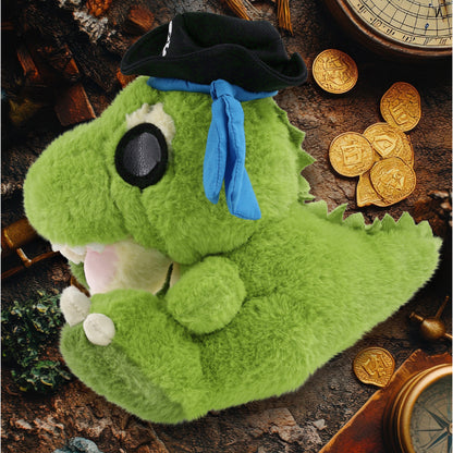 ECO FRIENDLY SUPER-SOFT PLUSH - T-REX DINOSAUR 9" PIRATE DRESS UP