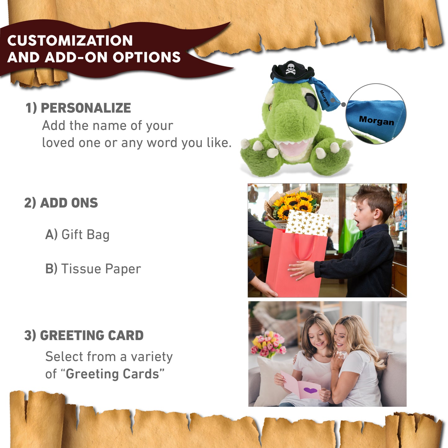 ECO FRIENDLY SUPER-SOFT PLUSH - T-REX DINOSAUR 9" PIRATE DRESS UP