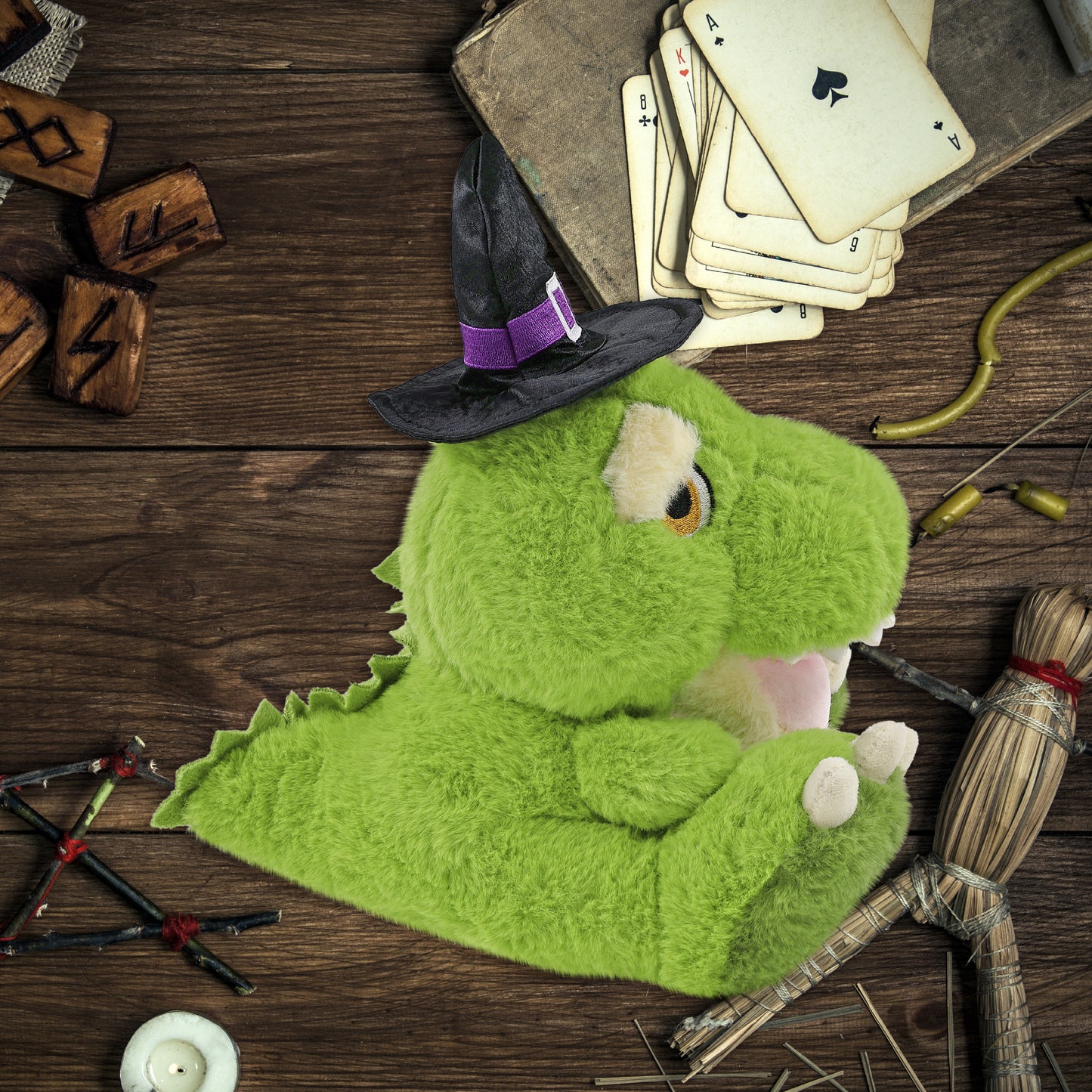 ECO FRIENDLY SUPER-SOFT PLUSH - T-REX DINOSAUR 9" WITCH DRESS UP
