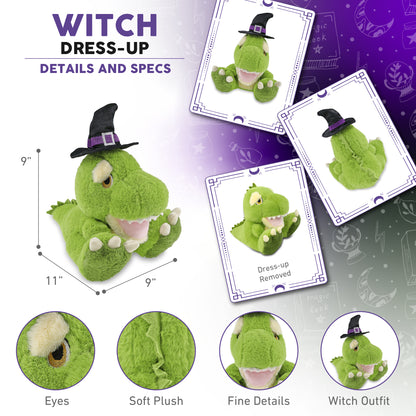 ECO FRIENDLY SUPER-SOFT PLUSH - T-REX DINOSAUR 9" WITCH DRESS UP