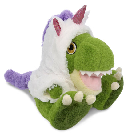 ECO FRIENDLY SUPER-SOFT PLUSH - T-REX DINOSAUR 9" With Unicorn Dress Up