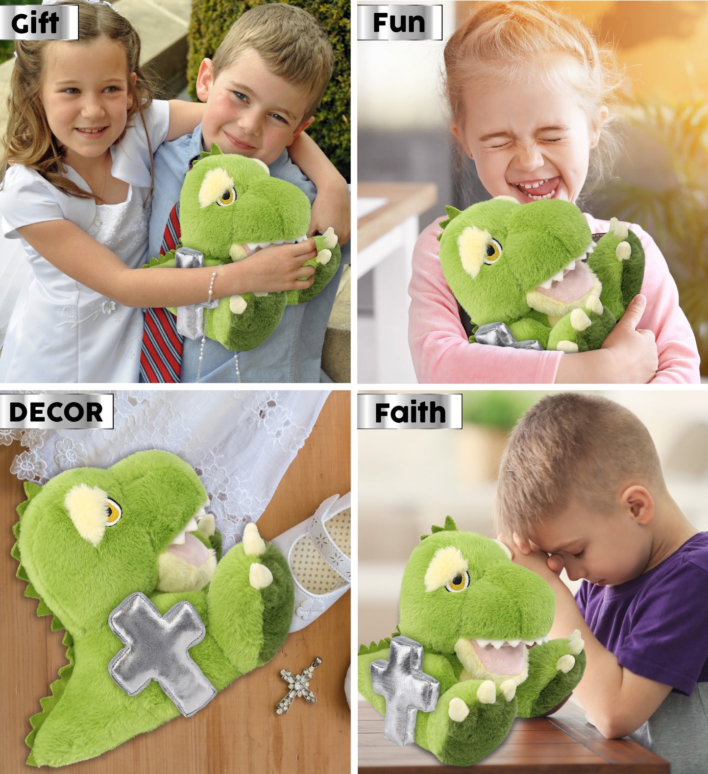 ECO FRIENDLY SUPER-SOFT PLUSH - T-REX DINOSAUR 9" With Cross Plush