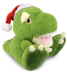 PLUSH SANTA - ECO FRIENDLY SUPER-SOFT PLUSH - T-REX DINOSAUR 9"