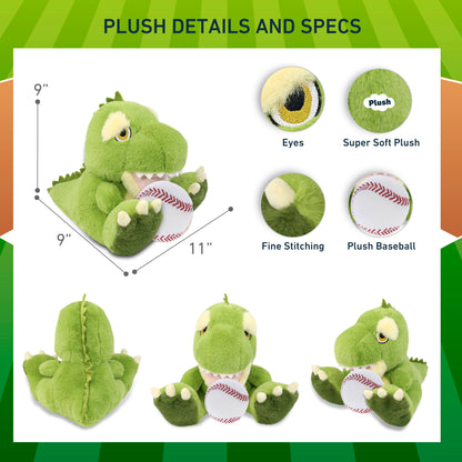 ECO FRIENDLY SUPER-SOFT PLUSH - T-REX DINOSAUR 9" With Baseball Plush