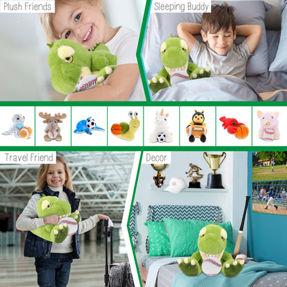ECO FRIENDLY SUPER-SOFT PLUSH - T-REX DINOSAUR 9" With Baseball Plush