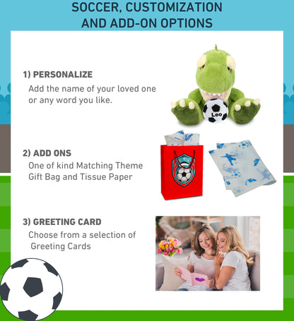 ECO FRIENDLY SUPER-SOFT PLUSH - T-REX DINOSAUR 9" With Soccer Plush