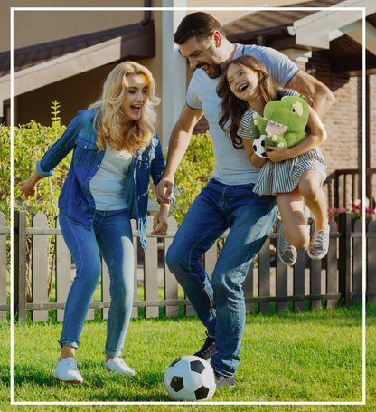 ECO FRIENDLY SUPER-SOFT PLUSH - T-REX DINOSAUR 9" With Soccer Plush