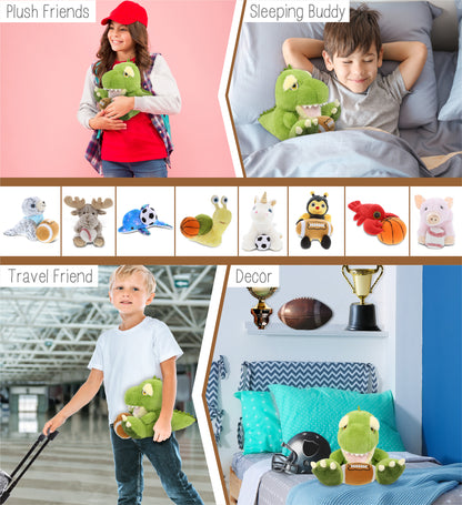 ECO FRIENDLY SUPER-SOFT PLUSH - T-REX DINOSAUR 9" With Football Plush