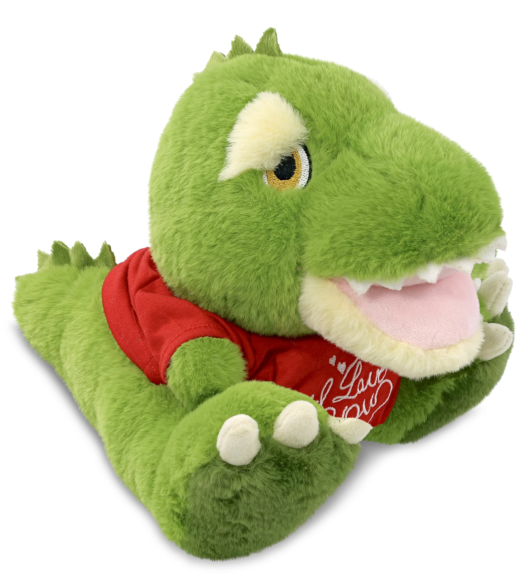 PLUSH I LOVE YOU RED SHIRT- ECO FRIENDLY SUPER-SOFT PLUSH - T-REX DINOSAUR 9"