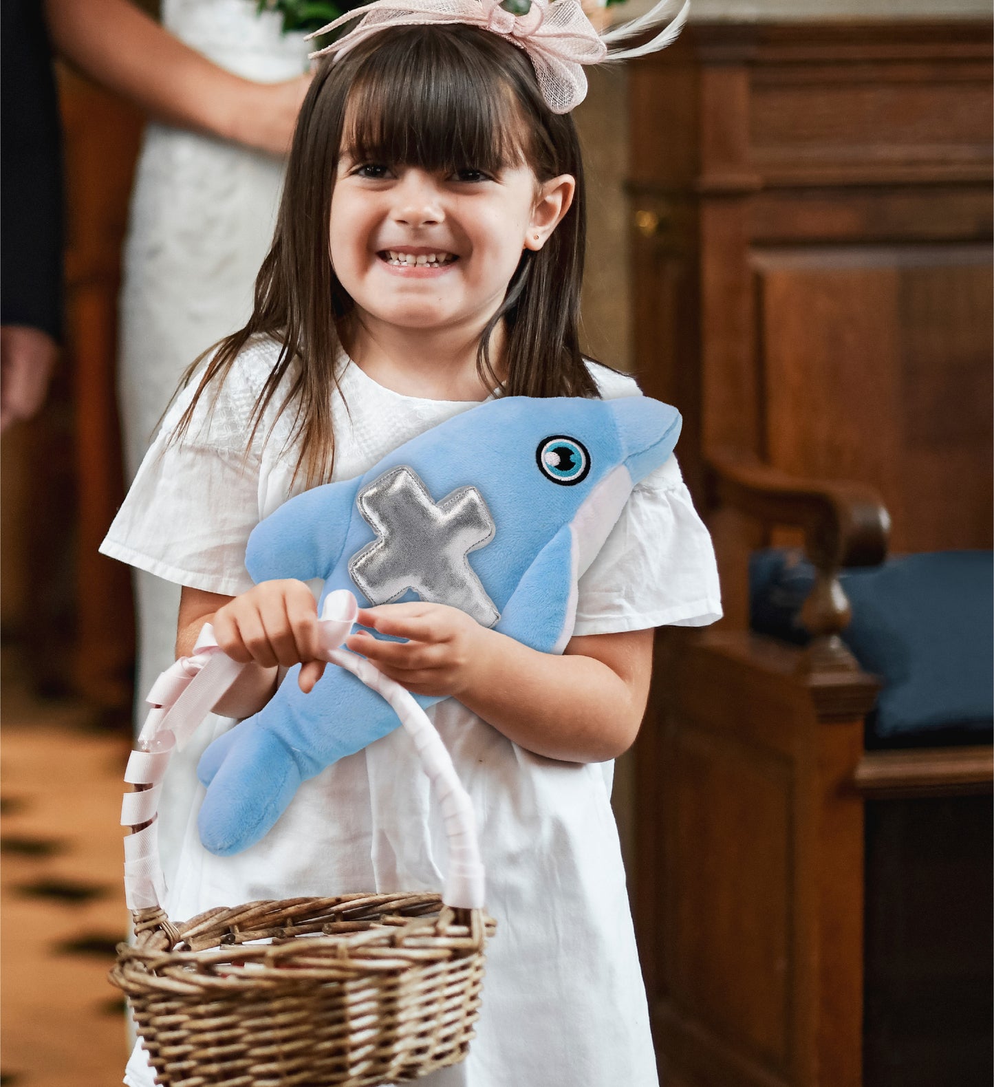 ECO FRIENDLY SUPER-SOFT PLUSH - DOLPHIN 13.5" With Cross Plush