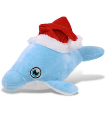 PLUSH SANTA - ECO FRIENDLY SUPER-SOFT PLUSH - DOLPHIN 13.5"