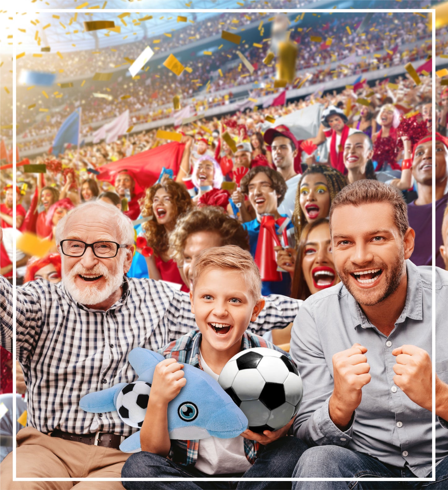 ECO FRIENDLY SUPER-SOFT PLUSH - DOLPHIN 13.5" With Soccer Plush