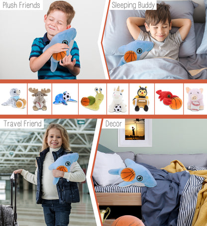 ECO FRIENDLY SUPER-SOFT PLUSH - DOLPHIN 13.5" With Basketball Plush