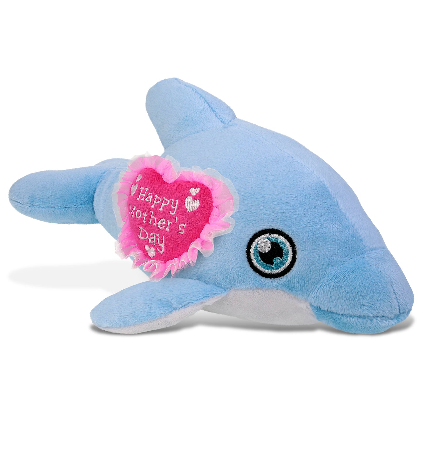 PLUSH MOTHERS DAY HEART - ECO FRIENDLY SUPER-SOFT PLUSH - DOLPHIN 13.5"