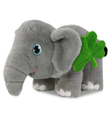 DolliBu Eco-Friendly Elephant Stuffed Animal with Green Plush Shamrock, 14 Inch