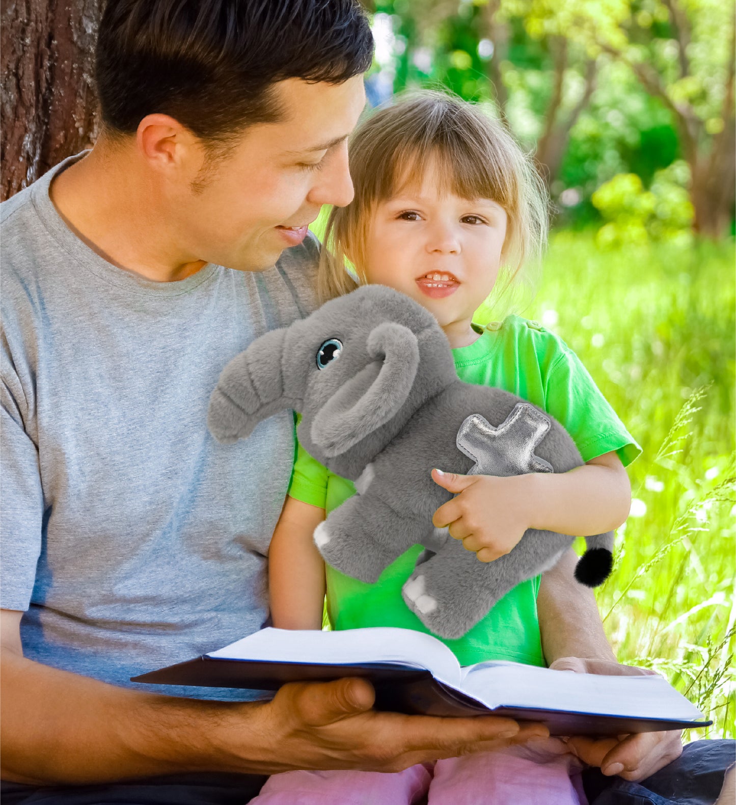 ECO FRIENDLY SUPER-SOFT PLUSH - ELEPHANT 14" With Cross Plush