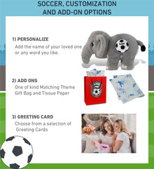 ECO FRIENDLY SUPER-SOFT PLUSH - ELEPHANT 14" With Soccer Plush