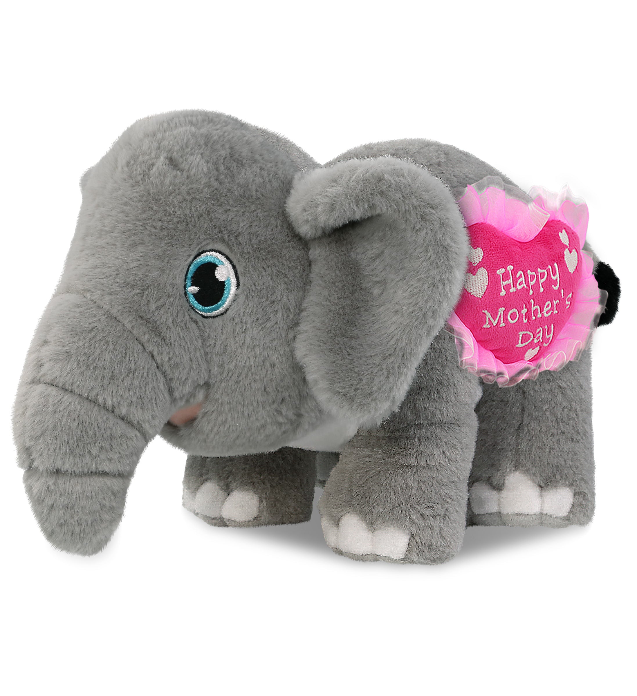 PLUSH MOTHERS DAY HEART - ECO FRIENDLY SUPER-SOFT PLUSH - ELEPHANT 14"