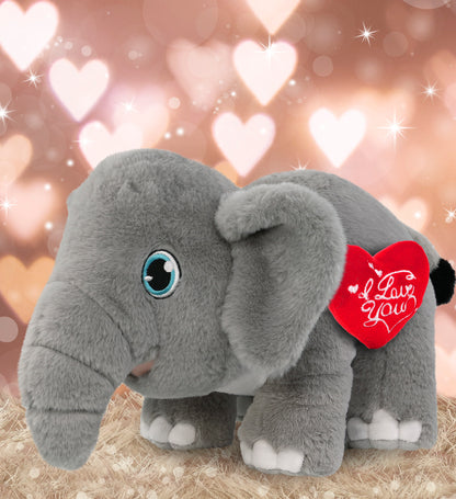 PLUSH I LOVE YOU RED HEART - ECO FRIENDLY SUPER-SOFT PLUSH - ELEPHANT 14"