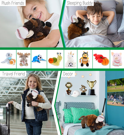 SUPER-SOFT PLUSH - BUFFALO 13" with Baseball Plush