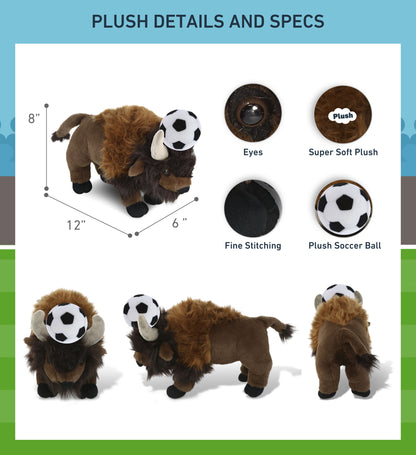 SUPER-SOFT PLUSH - BUFFALO 13" with Soccer Plush