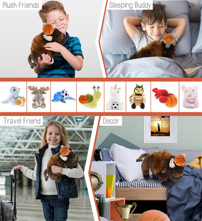 SUPER-SOFT PLUSH - BUFFALO 13" with Basketball Plush