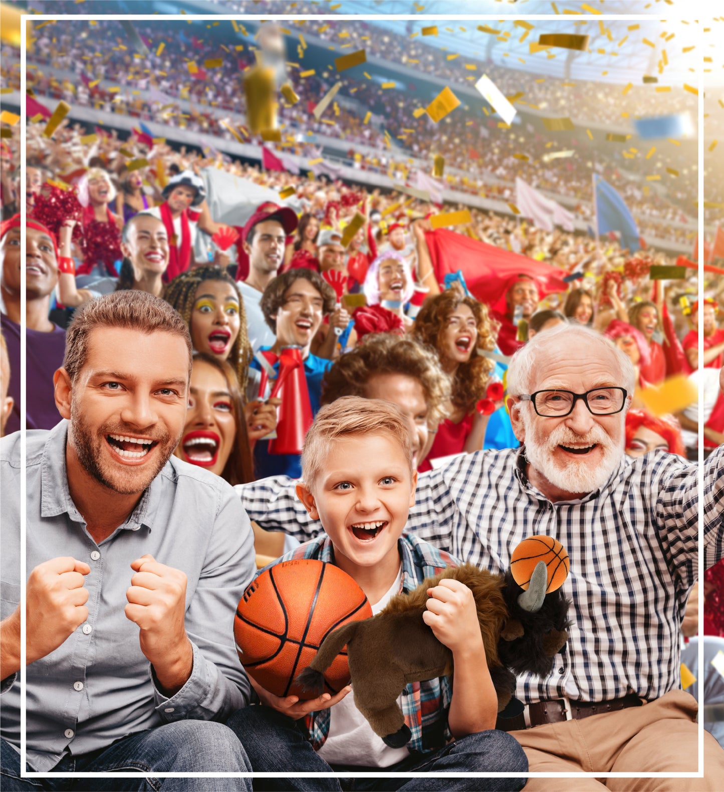 SUPER-SOFT PLUSH - BUFFALO 13" with Basketball Plush