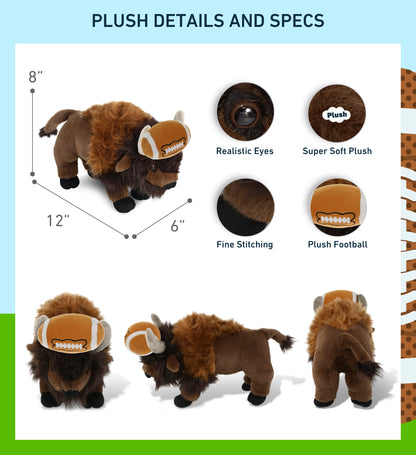 SUPER-SOFT PLUSH - BUFFALO 13" with Football Plush