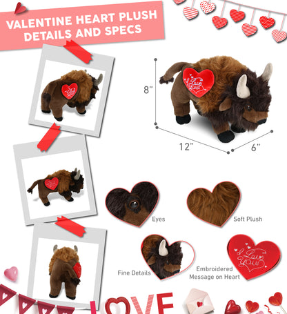 PLUSH I LOVE YOU RED HEART - SUPER-SOFT PLUSH - BUFFALO 13"