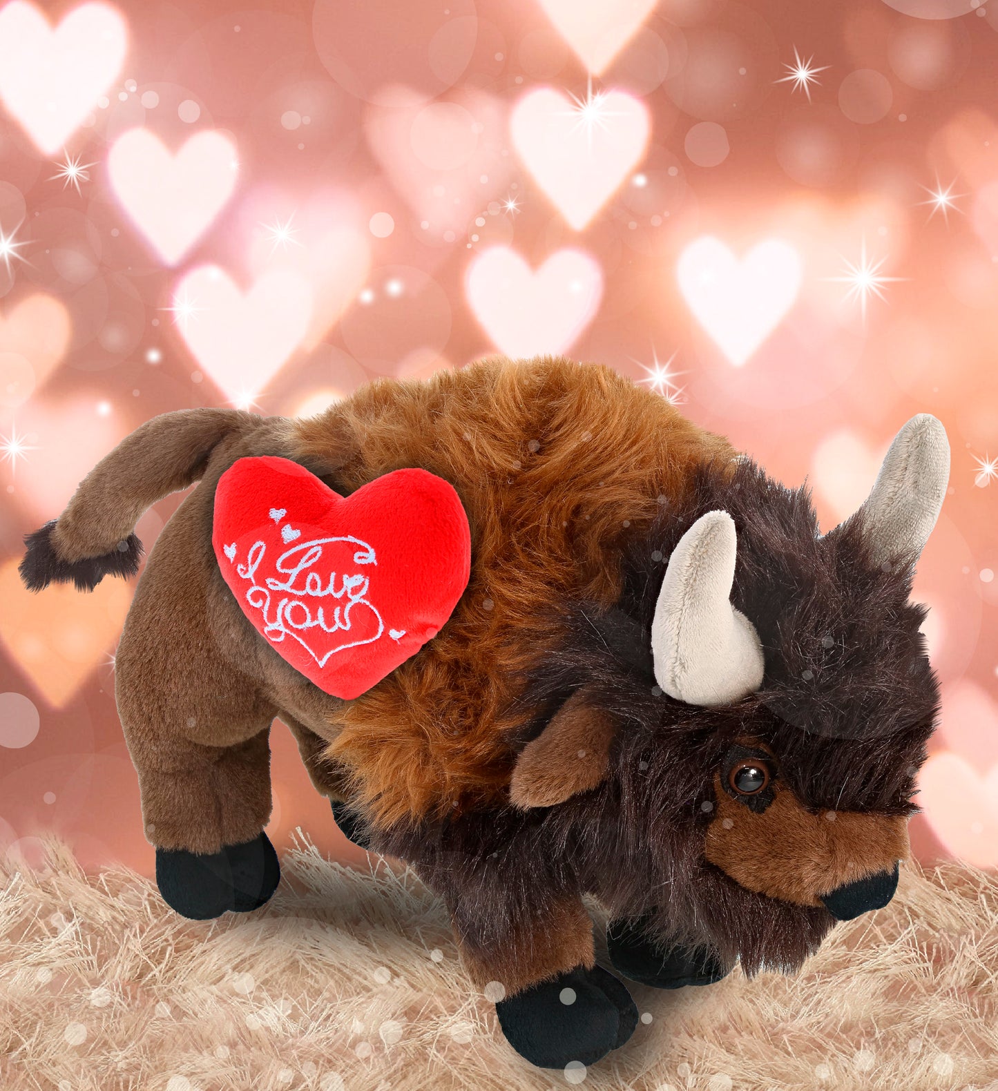 PLUSH I LOVE YOU RED HEART - SUPER-SOFT PLUSH - BUFFALO 13"