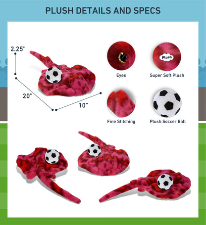 SUPER-SOFT PLUSH - PINK TIE-DYE STINGRAY 20" with Soccer Plush