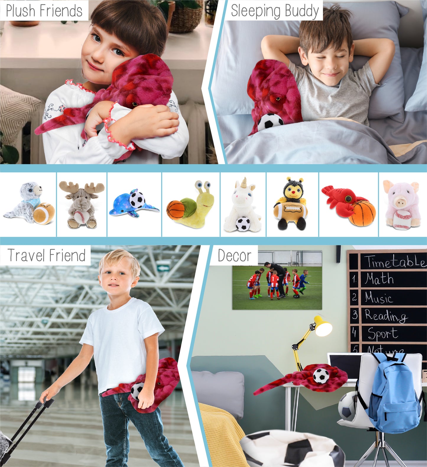 SUPER-SOFT PLUSH - PINK TIE-DYE STINGRAY 20" with Soccer Plush