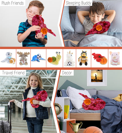 SUPER-SOFT PLUSH - PINK TIE-DYE STINGRAY 20" with Basketball Plush