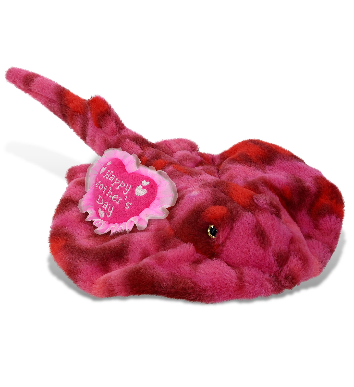 PLUSH MOTHERS DAY HEART - SUPER-SOFT PLUSH - PINK TIE-DYE STINGRAY 20"