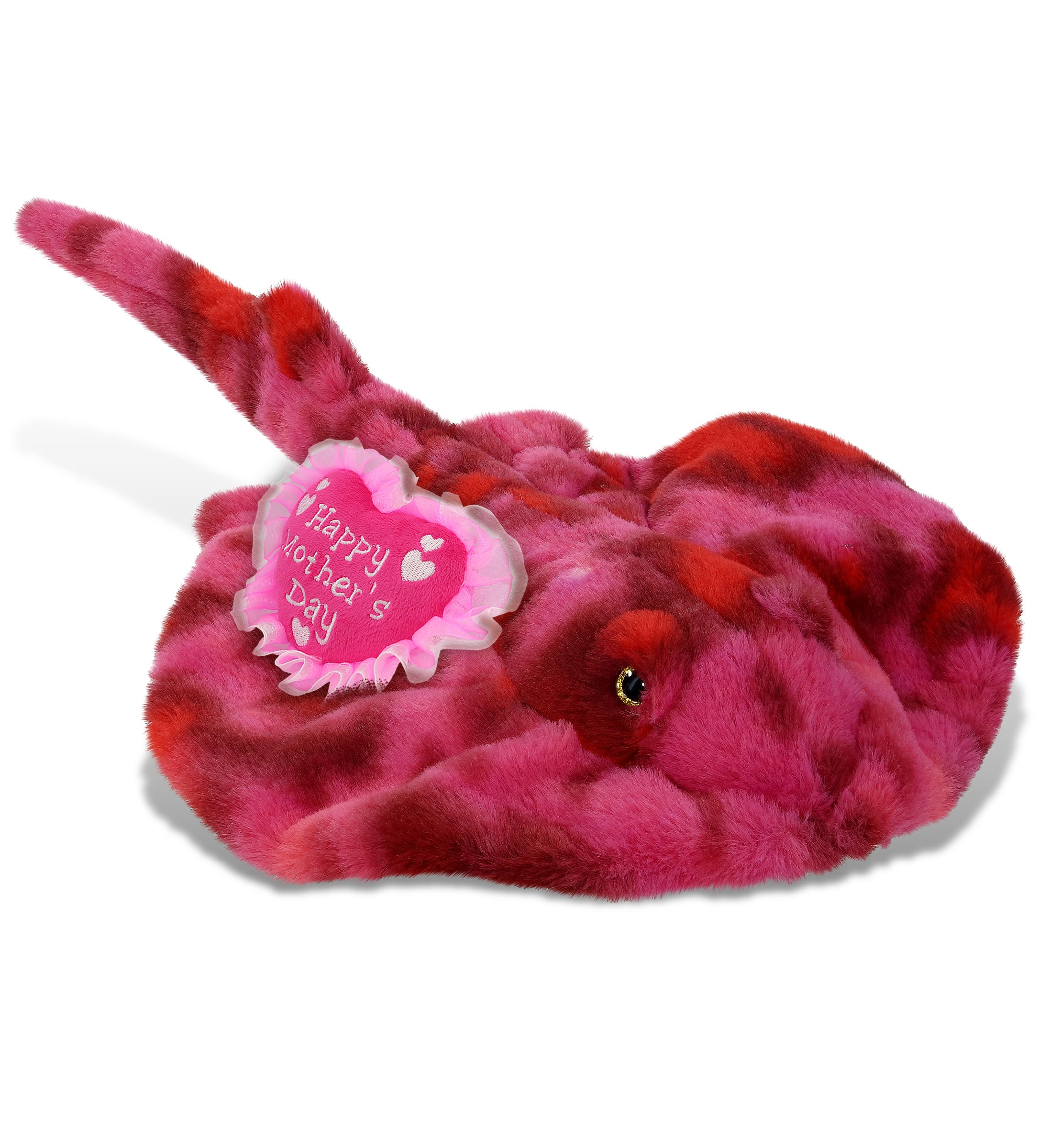 PLUSH MOTHERS DAY HEART - SUPER-SOFT PLUSH - PINK TIE-DYE STINGRAY 20"