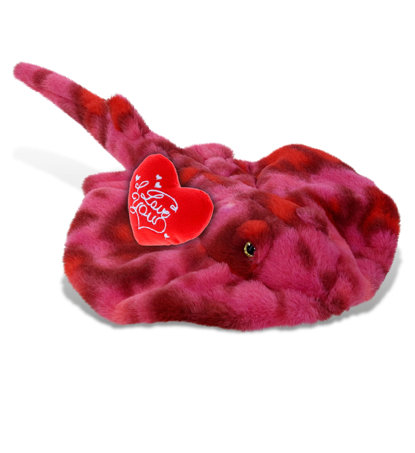 PLUSH I LOVE YOU RED HEART - SUPER-SOFT PLUSH - PINK TIE-DYE STINGRAY 20"