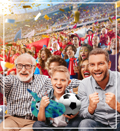 SUPER-SOFT PLUSH - BLUE TIE-DYE STINGRAY 20" with Soccer Plush