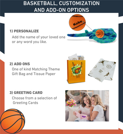 SUPER-SOFT PLUSH - BLUE TIE-DYE STINGRAY 20" with Basketball Plush